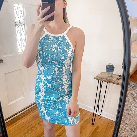 Lilly Pulitzer Pearl Shift Dress Shorely Blue 2 - Picture 9 of 9